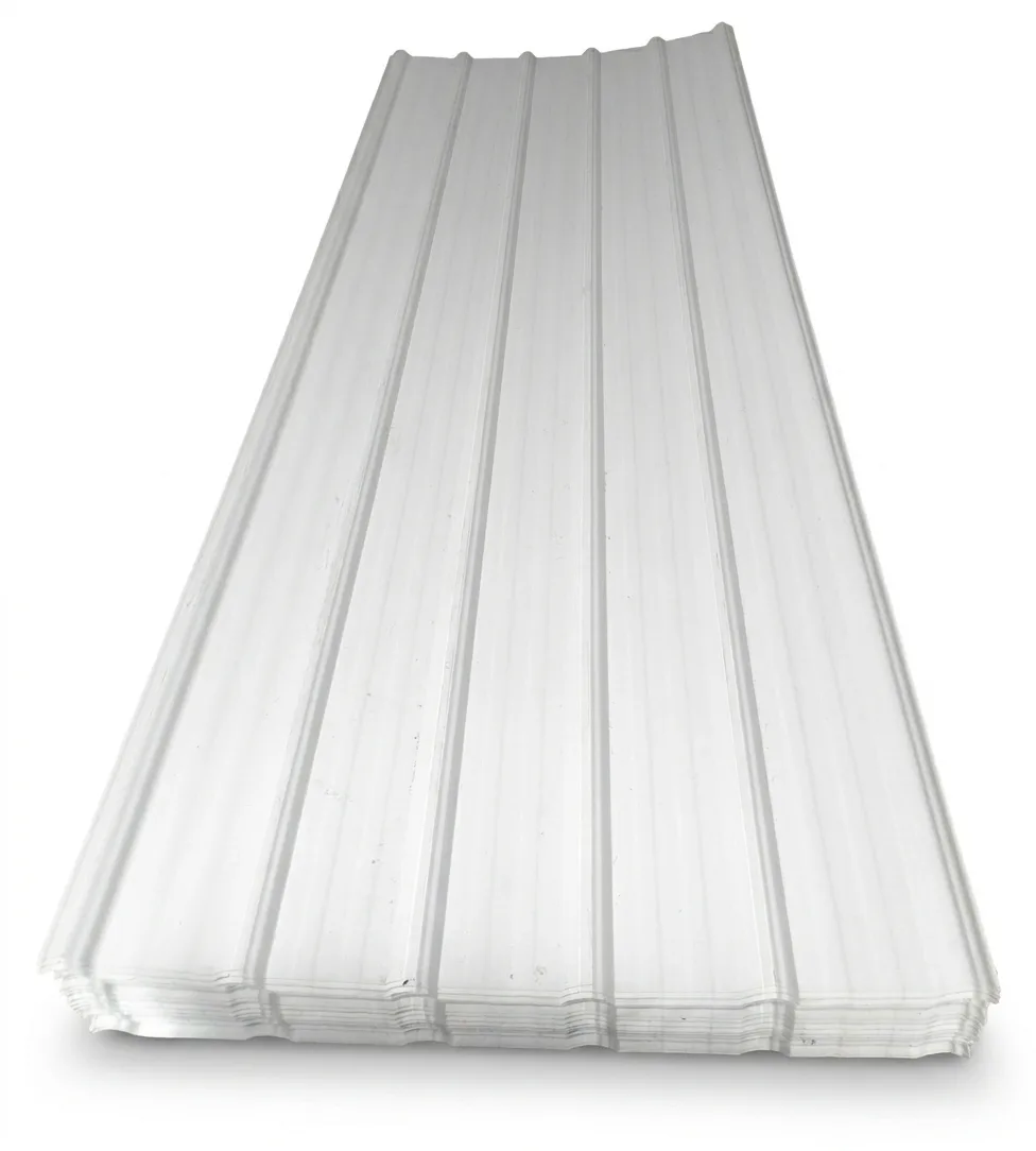 Teja UPVC Trapezoidal Cresta Baja Blanca — Mayor cobertura por unidad · Ancho útil 1,13 m · Blanca